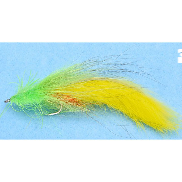 Marabou Bunny Tarpon Tan/Chartreuse 3/0 wide gap  Saltwater  Pike  Muskie  Flies 