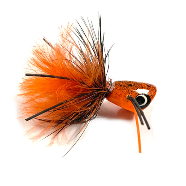Bass Popper - Orange Splatter